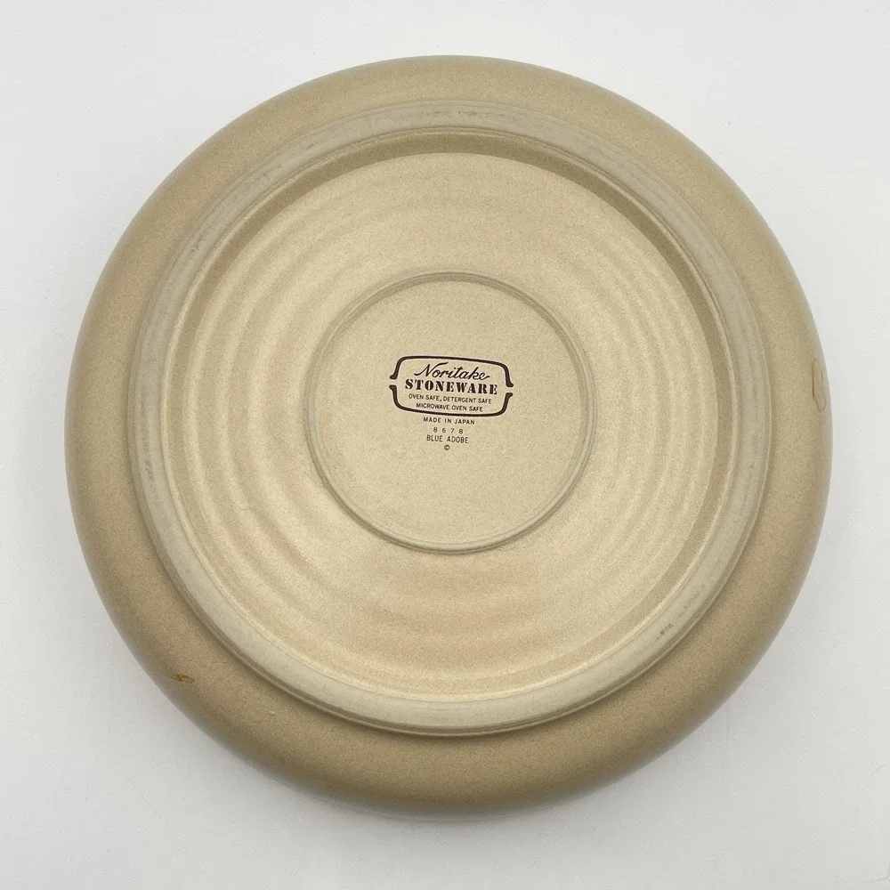 Vintage 1980s Noritake Blue Adobe Stoneware Serving Bowl 9.5